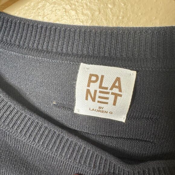 Planet by Lauren G. Sweater Women's One Size Black Cotton Blend Pullover - Picture 4 of 10